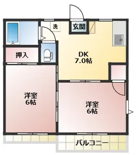 フォーブル鍵山B【2階】の間取り
