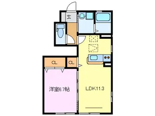 サンガーデン江島B棟【1階】の間取り