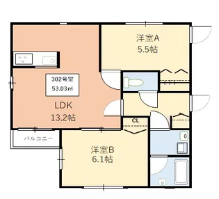 新川レジデンス【3階】の間取り