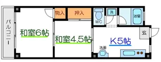川出マンション【3階】の間取り