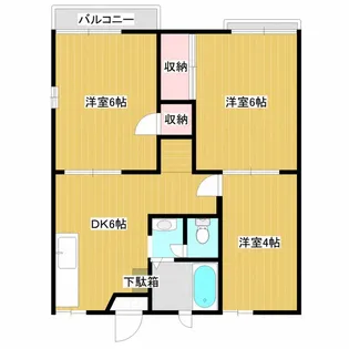 ファミールむさしの【2階】の間取り