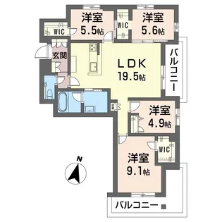 【新築】アルフェリーチェ【SHM】【2階】の間取り