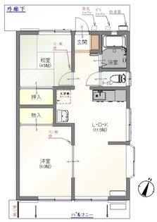 若葉ハイツ【1階】の間取り