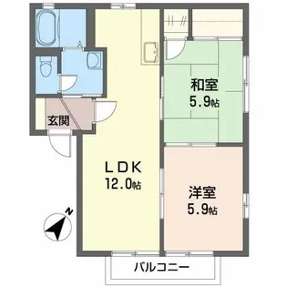 メゾン.ド.エム C【2階】の間取り