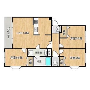 サンライフフジワラ【3階】の間取り