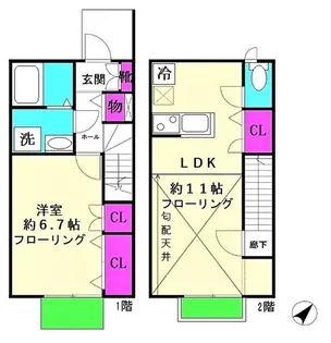 ヴィアレッタ上石原【1階】の間取り