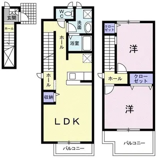 プレジオス B【2階】の間取り