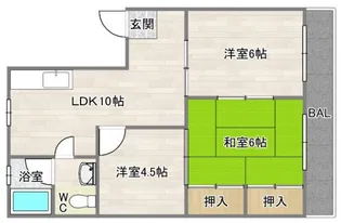 レジデンス西田辺【2階】の間取り