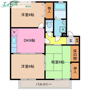ヴィラージュ・ソラ【2階】の間取り