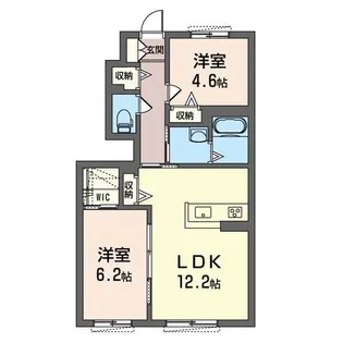 シャーメゾングランツA【1階】の間取り