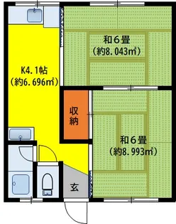 愛媛県松山市萱町6【アパート】の間取り