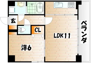 ノースステイツ片野【6階】の間取り