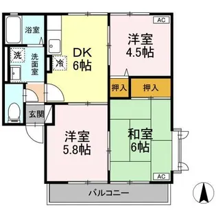 サンビレッジ本宮【1階】の間取り