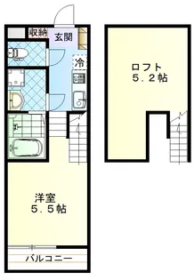 クレインズゲート飯盛【2階】の間取り
