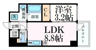 LaSante舟入本町(旧:S-RESIDENCE舟入本町)【3階】の間取り