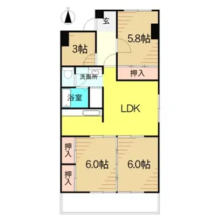 福島県郡山市方八町1【マンション】の間取り