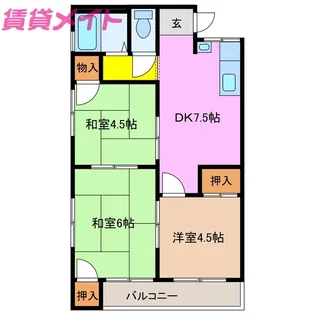 ウルドミール江戸橋【1階】の間取り