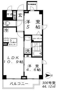 シャンドール目黒【5階】の間取り