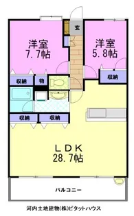 ポレスターガーデンシティ今泉【6階】の間取り
