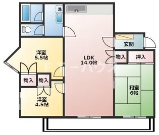 ハイツエバグリーン津田沼2号棟【5階】の間取り