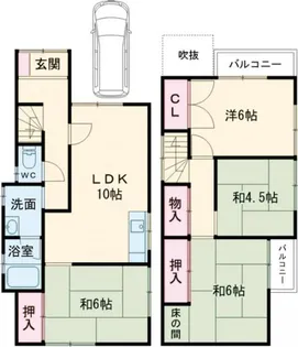 奈良県大和郡山市新町【一戸建】の間取り