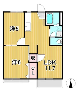 コーポすぎやま【2階】の間取り