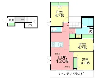 神奈川県茅ヶ崎市赤松町【マンション】の間取り