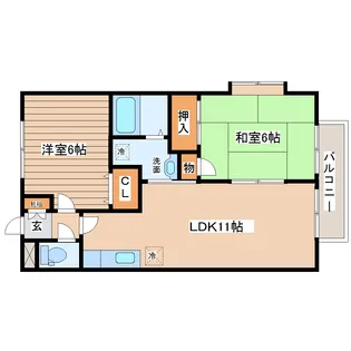 宮城県多賀城市高橋1【アパート】の間取り