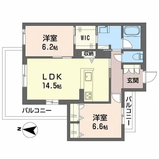 シャーメゾン クレスト ライフ【3階】の間取り