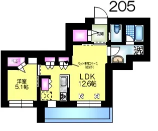 メゾンクレール谷在家【2階】の間取り