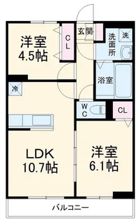 アムール イソベ【2階】の間取り