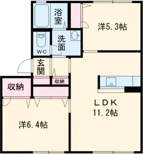 サウザンドタウン A棟【1階】の間取り