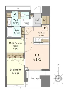 パークタワー錦糸町【5階】の間取り