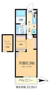 シティ・ソレイユ宝町【1階】の間取り