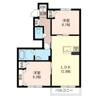 メルヴェーユ・甲斐メゾンD【1階】の間取り