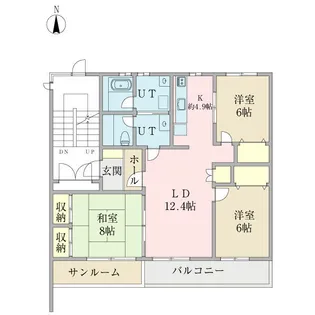 ソレアードS15【3階】の間取り