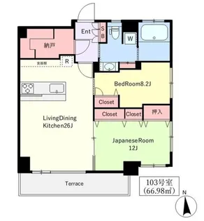 ラピス世田谷【1階】の間取り