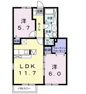 フレスコプレステ-ジ【1階】の間取り