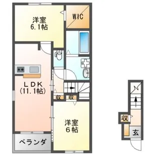 ティーズ カーサソレアードII【2階】の間取り