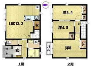 神奈川県大和市渋谷8【一戸建】の間取り