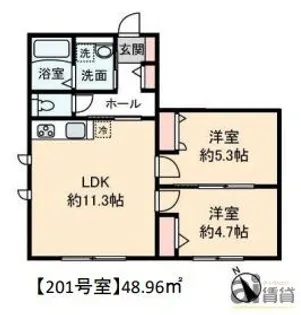 埼玉県新座市野火止6【アパート】の間取り