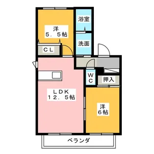 シャンポール師勝【1階】の間取り