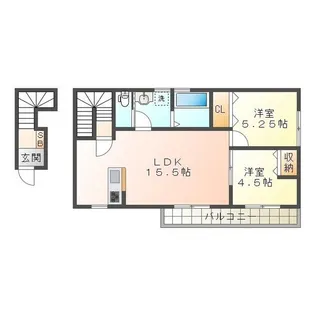 リーブルファイン津興2号棟【2階】の間取り