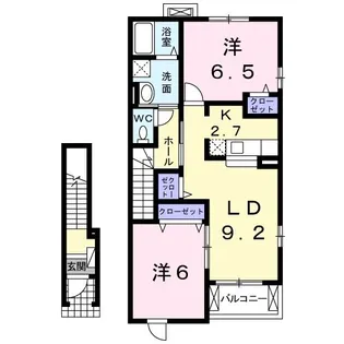 ピースリバー【2階】の間取り