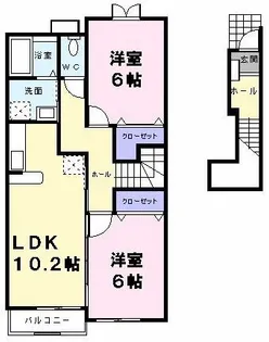ヴェルタウンC【2階】の間取り