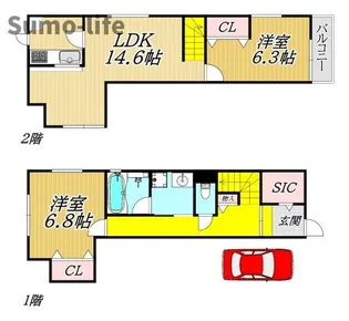 シャトレ塚口の間取り
