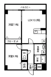 フローリッシュ幡生【4階】の間取り