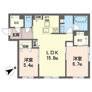 グランシャトー宮沢【1階】の間取り