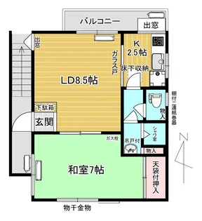 第2吉原ハイツ【2階】の間取り