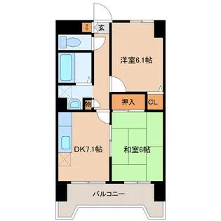 ベルソーレ木ノ下【8階】の間取り